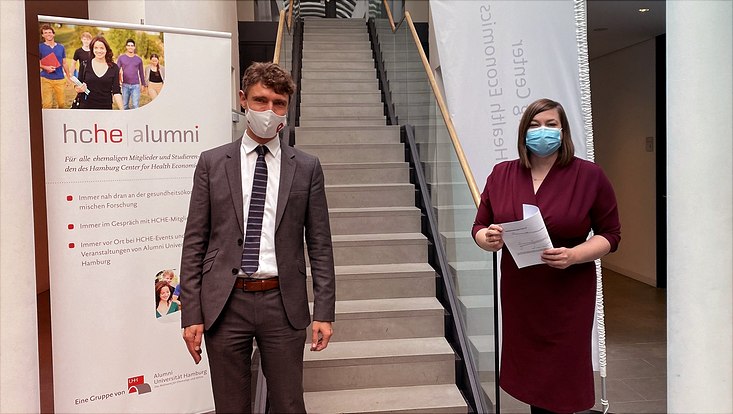 Prof. Schreyögg vom HCHE und Katharina Fegebank, zweite Bürgermeisterin der Stadt Hamburg