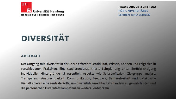 Erste Seite des Grundlagentextes Diversität