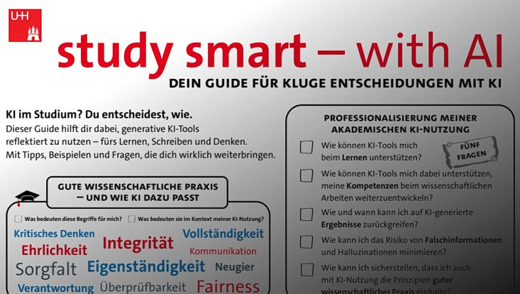 Das Bild zeigt die erste Seite des KI-Guides für Studierende